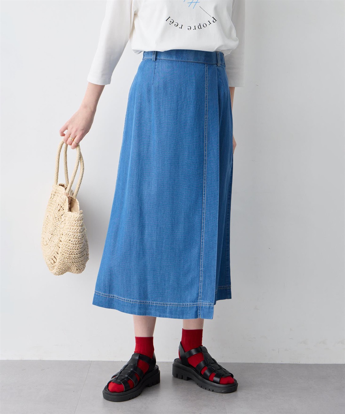 Petit Honfleur デニムタックスカート_main