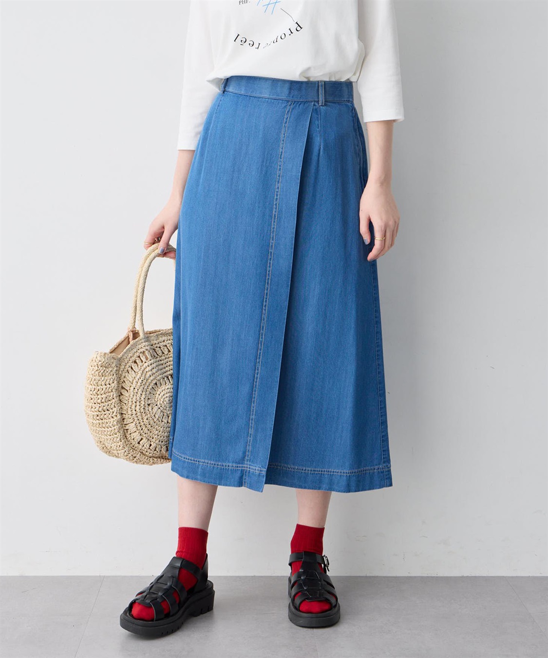 Petit Honfleur デニムタックスカート_variation_1