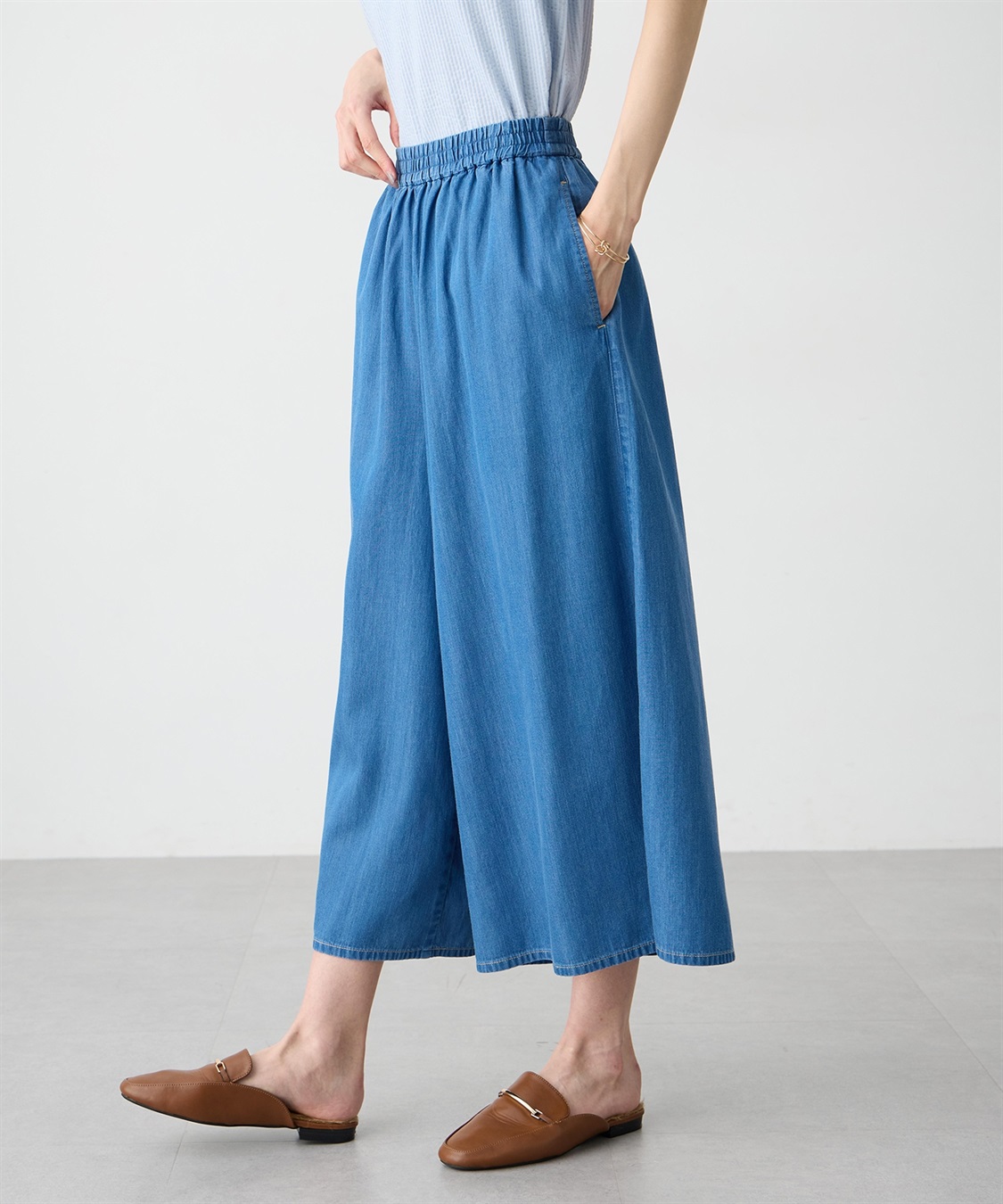 Petit Honfleur デニムワイドPTガウチョパンツ【すご楽】_variation_1