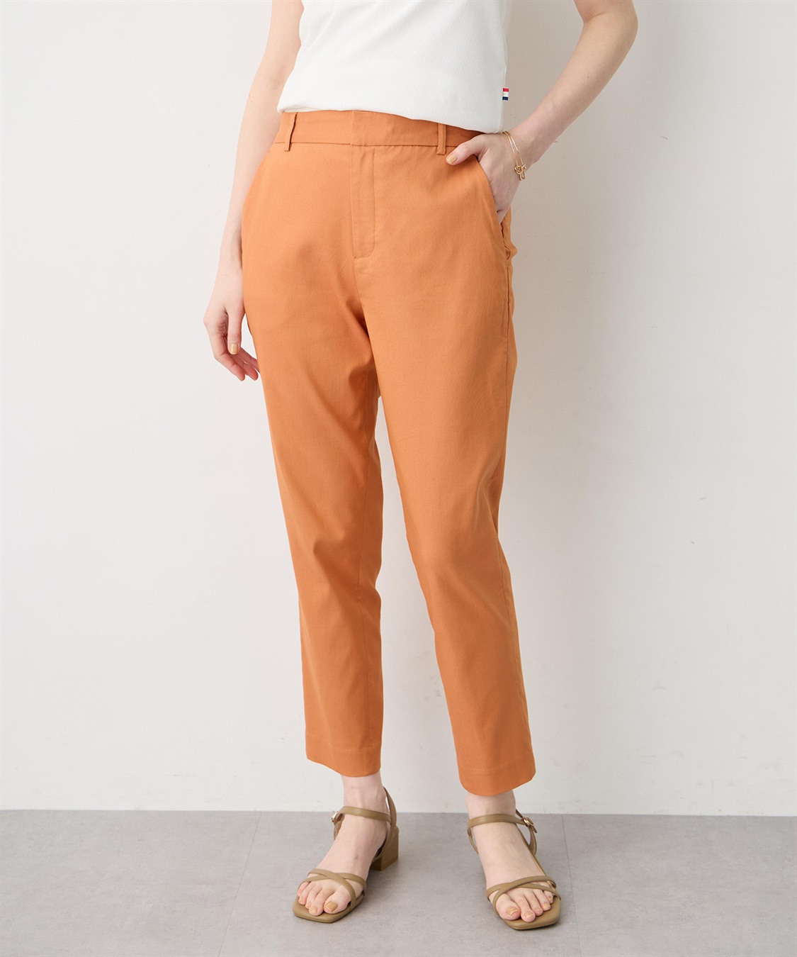 Petit Honfleur 【すご楽シリーズ】バーズアイストレッチテーパードパンツ【後ろウエストゴム】_variation_2