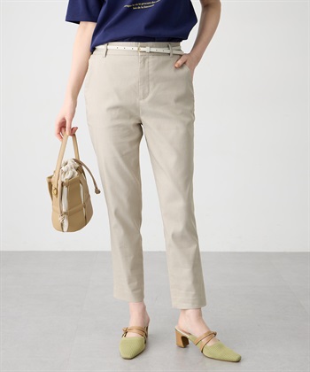 Petit Honfleur 【すご楽シリーズ】バーズアイストレッチテーパードパンツ【後ろウエストゴム】_variationthumb_3