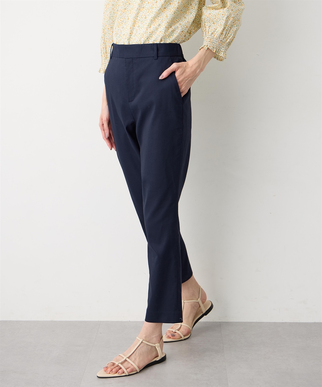 Petit Honfleur 【すご楽シリーズ】バーズアイストレッチテーパードパンツ【後ろウエストゴム】_variation_4