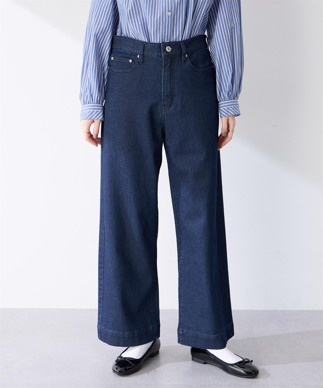 Petit Honfleur ラメ混ストレッチデニムパンツ_main
