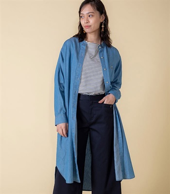 おまとめ買い対象9 23 木 10 00まで デニムシャツワンピース Petit Honfleur クロスプラス公式通販サイト