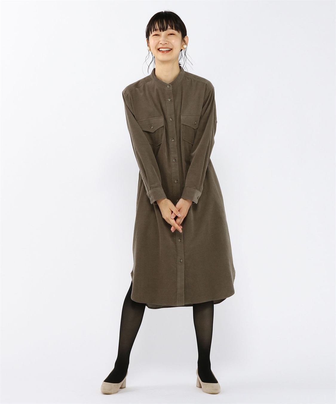 Petit Honfleur 細コールシャツワンピース_variation_1