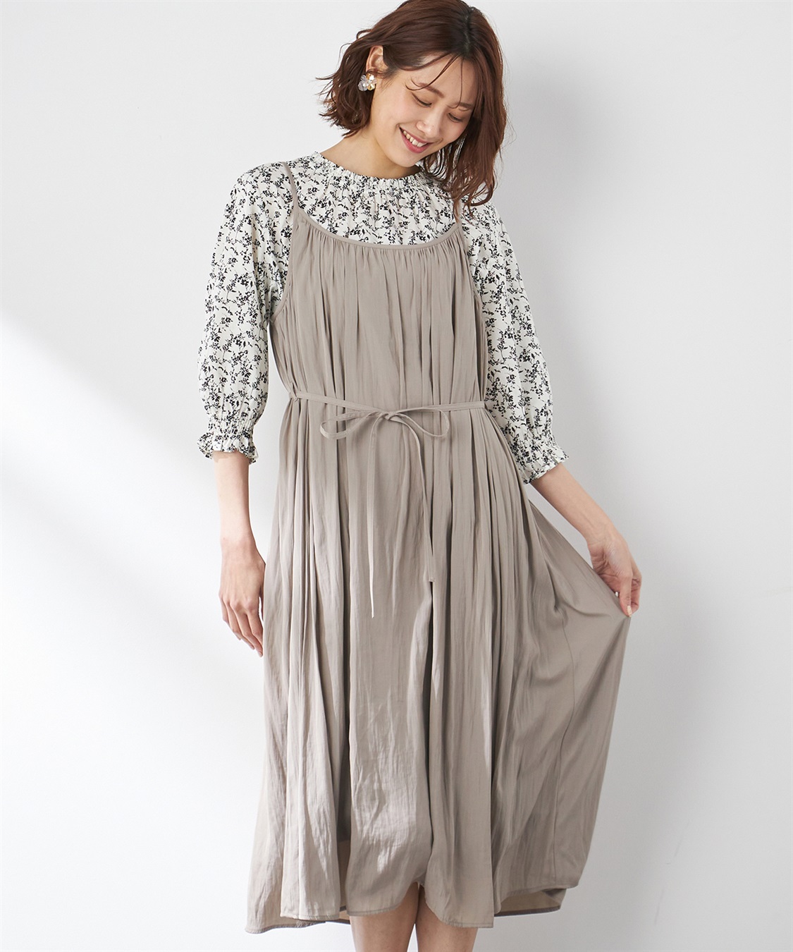 Petit Honfleur サテンキャミワンピース_variation_1