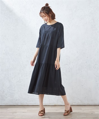 Petit Honfleur チェックジャガードティアードワンピース_variationthumb_2