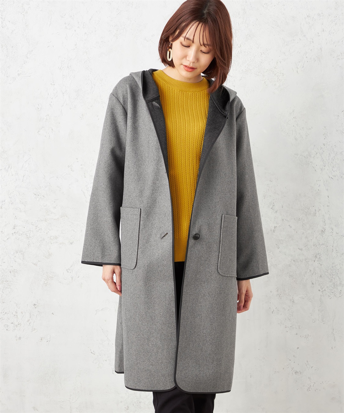 【Mai-C】ウールフーテッドコート ユニクロ公式 | フーデッドコート