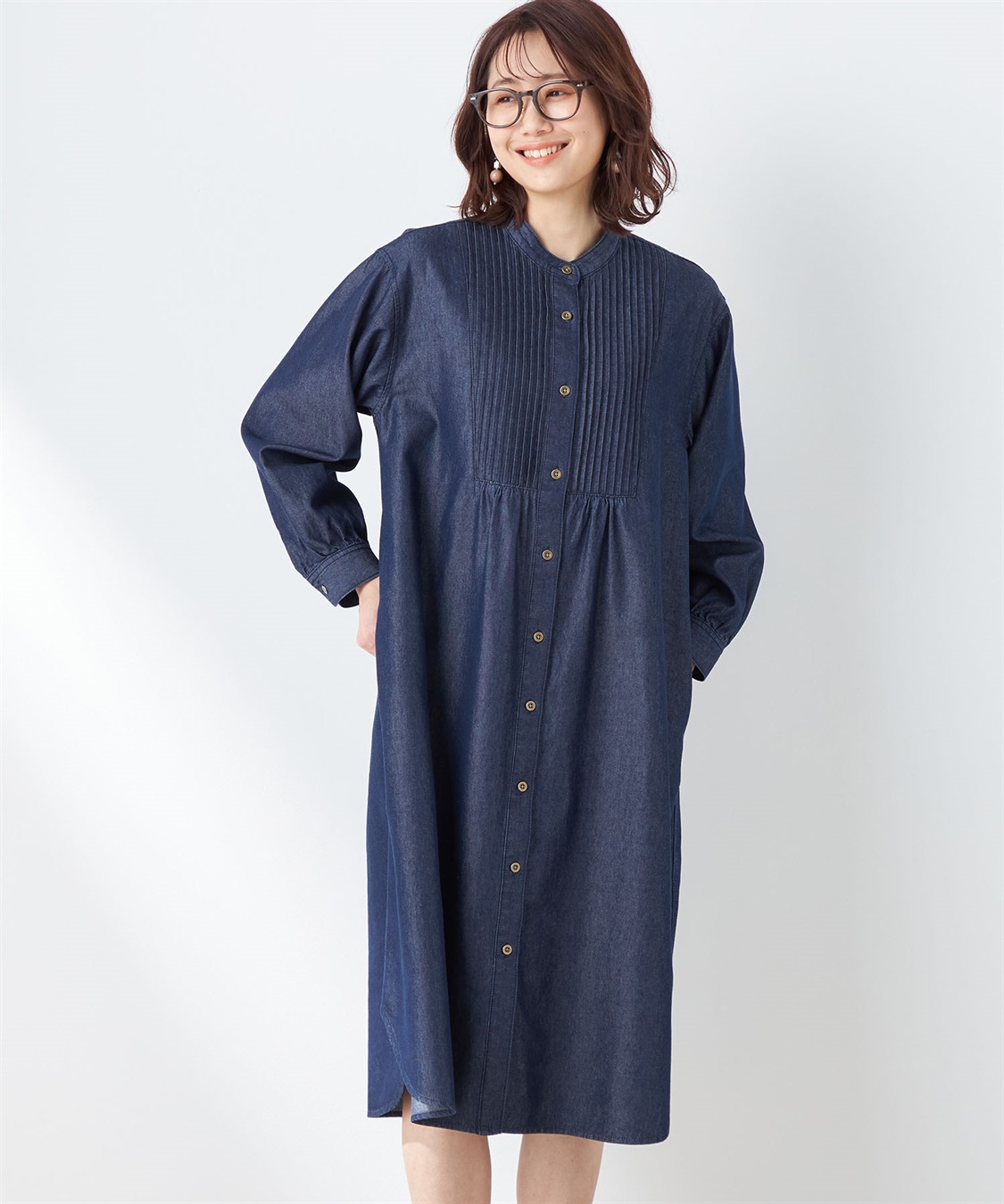 Petit Honfleur タックスリーブシャツワンピース_main