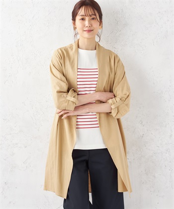 リネンブレンドコーディガン(ベージュ-M)