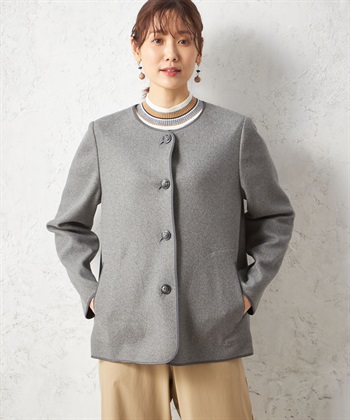 Petit Honfleur フェイクウールノーカラージャケット_variationthumb_2