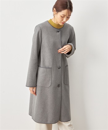 ノーカラーコート(チャコールグレー-9号)