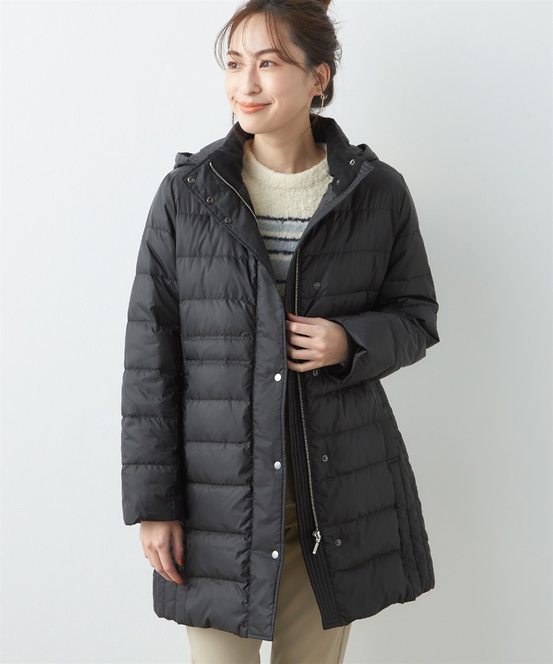 Petit Honfleur 黒ロングコート サイズ13 ロングダウンコート Petit Honfleur｜クロスプラス公式通販サイト