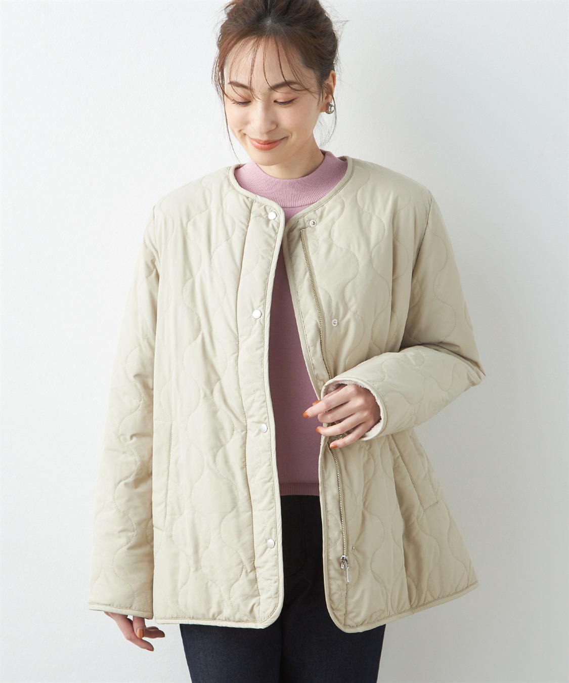 Petit Honfleur 裏ボアキルトコート_variation_1