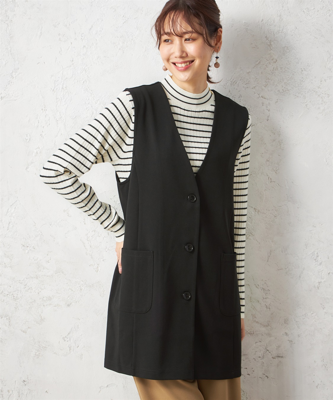 Petit Honfleur ニットロングジレ_variation_1