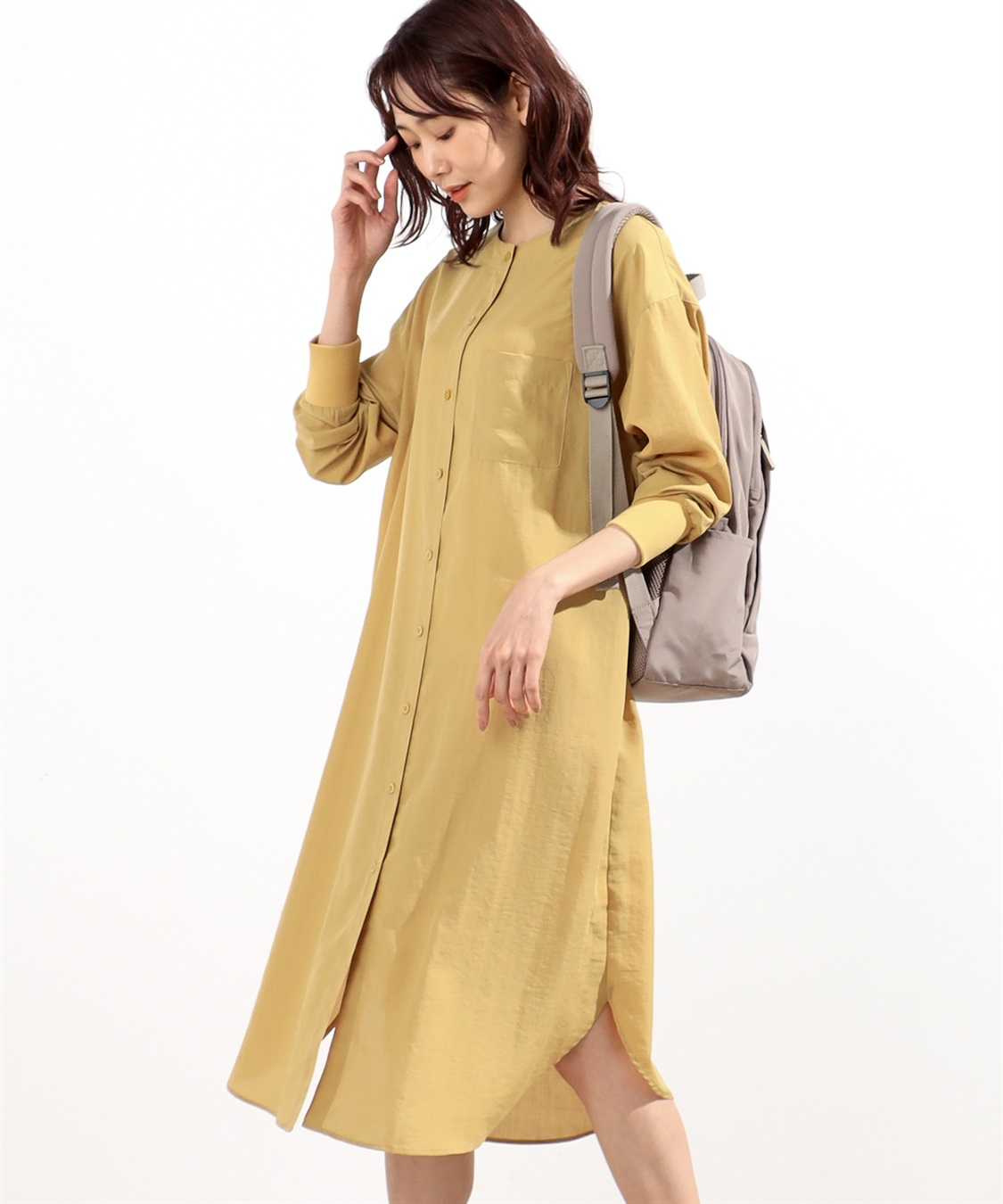 リブ袖シャツワンピース Petit Honfleur｜クロスプラス公式通販サイト