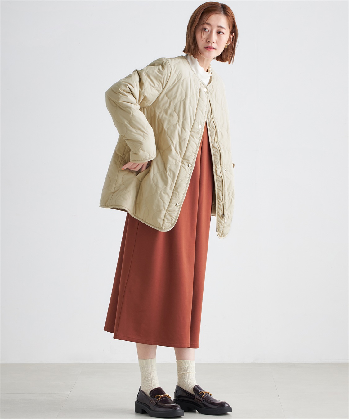 Petit Honfleur フロントタックワンピース_main