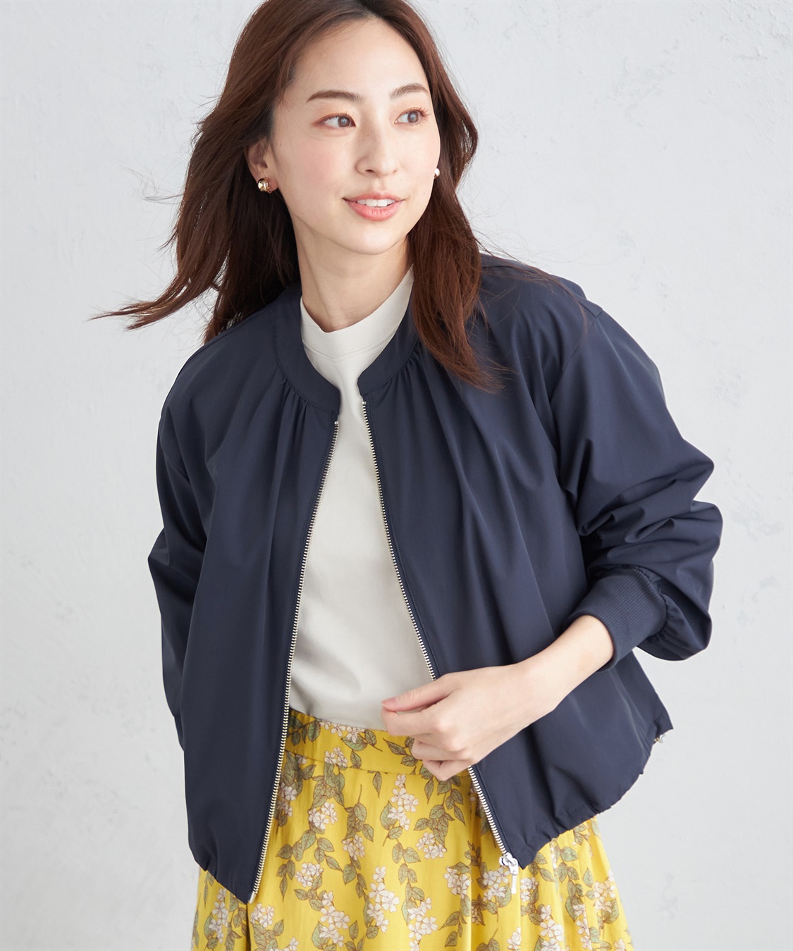 Petit Honfleur 【はっ水】【防花粉】ギャザーライトブルゾン_main