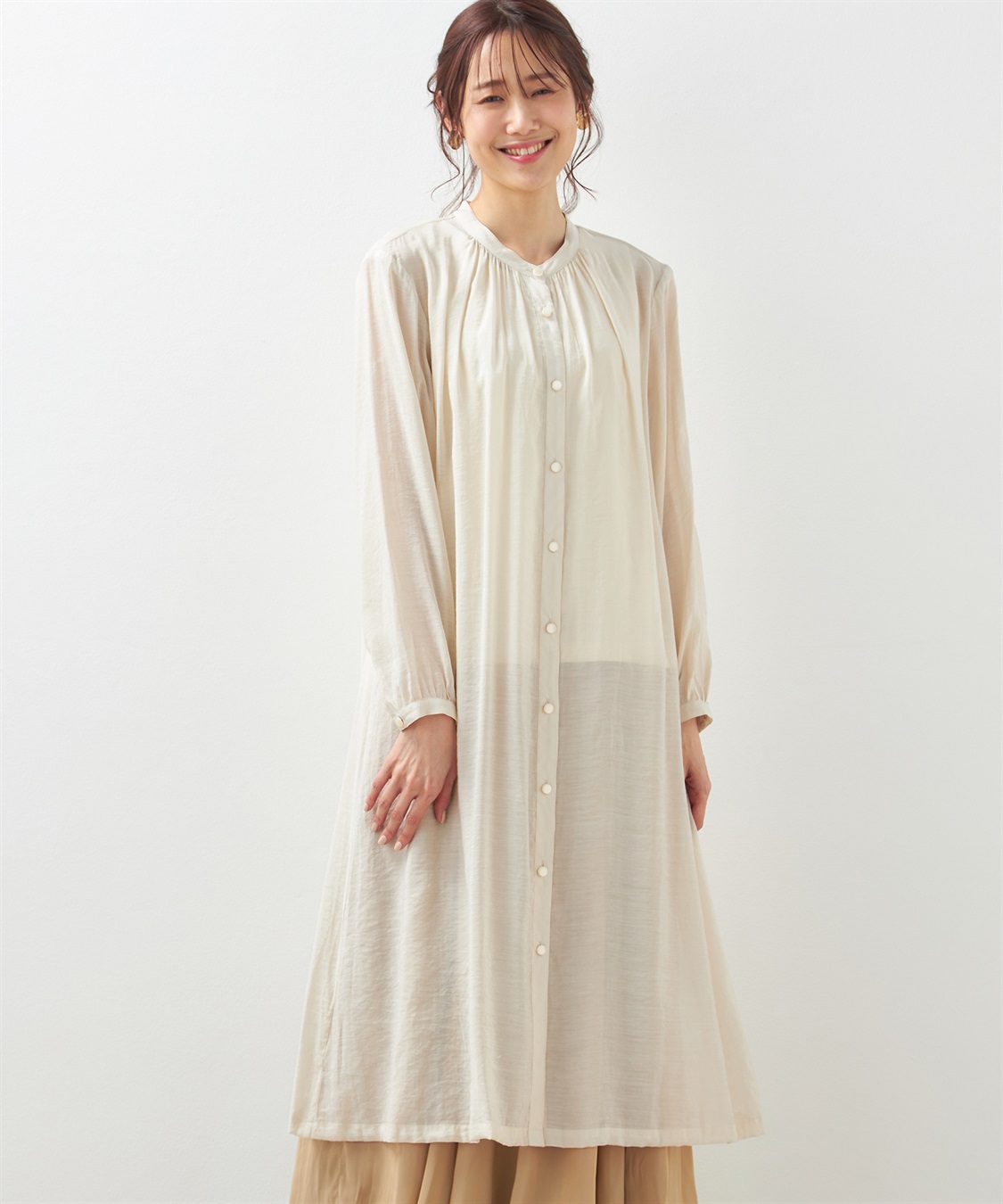 Petit Honfleur シアーシャツワンピース_variation_1