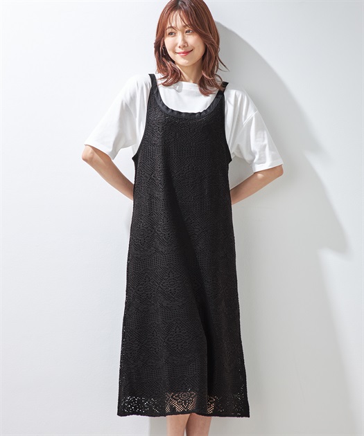 Cross Lace Marguerite キャミソールワンピース マルチWAY 配色