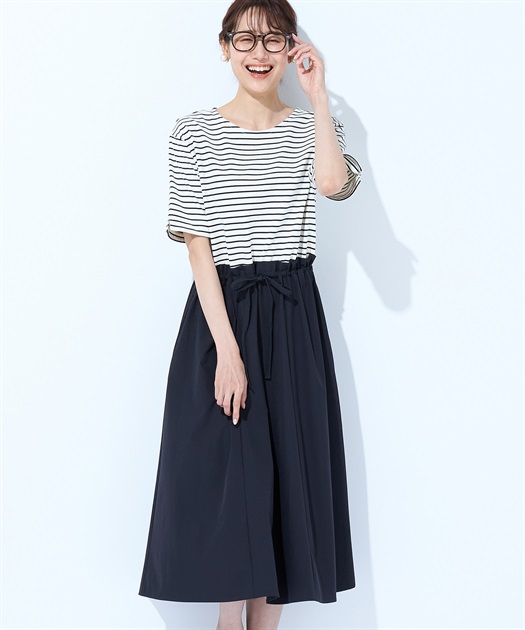 Plantation ドッキングカラー ワンピース ゆったり 日本製 Plantation プランテーション/WOMEN'S Tops/ワンピース| A-net