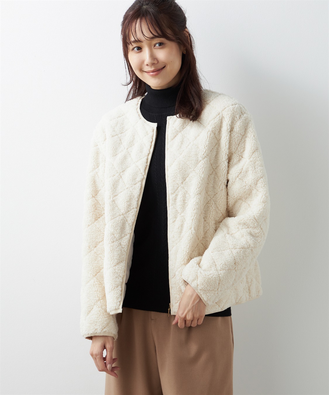 Petit Honfleur ボアキルトジャケット_variation_1