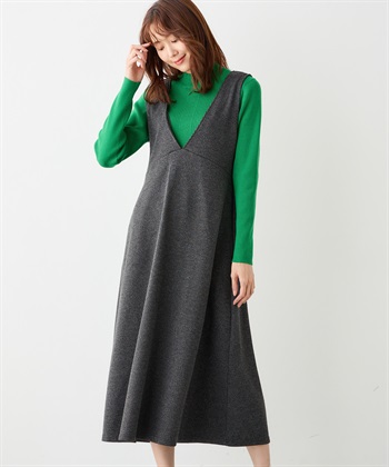 Petit Honfleur Vネックフレアジャンパースカート_variationthumb_1