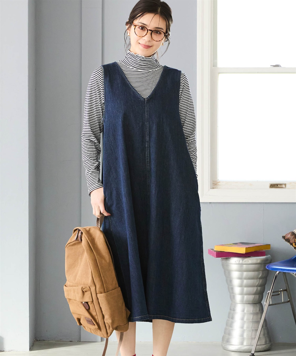 Petit Honfleur デニムジャンパースカート_main