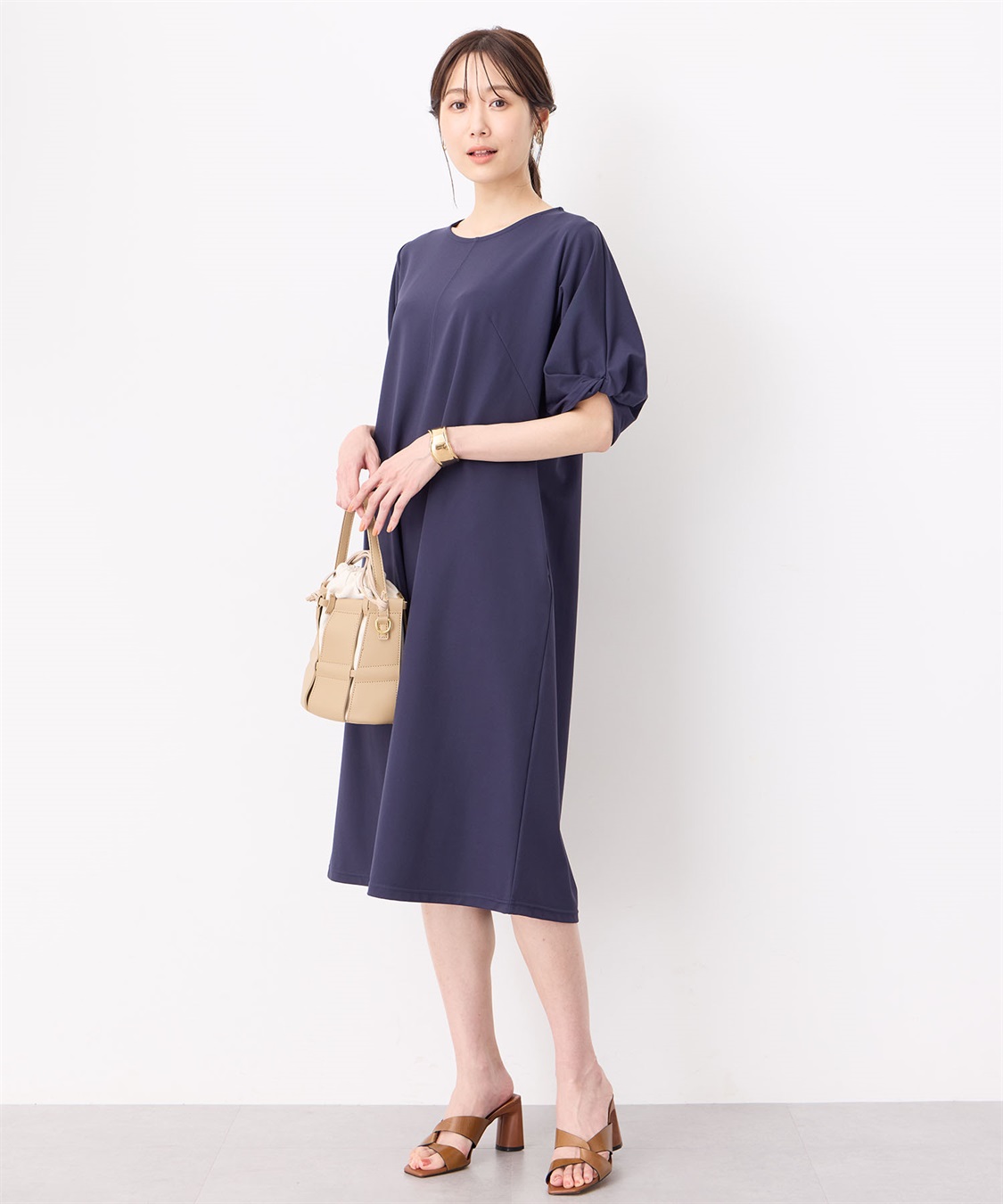 Petit Honfleur ねじりスリーブカノコワンピース_variation_2