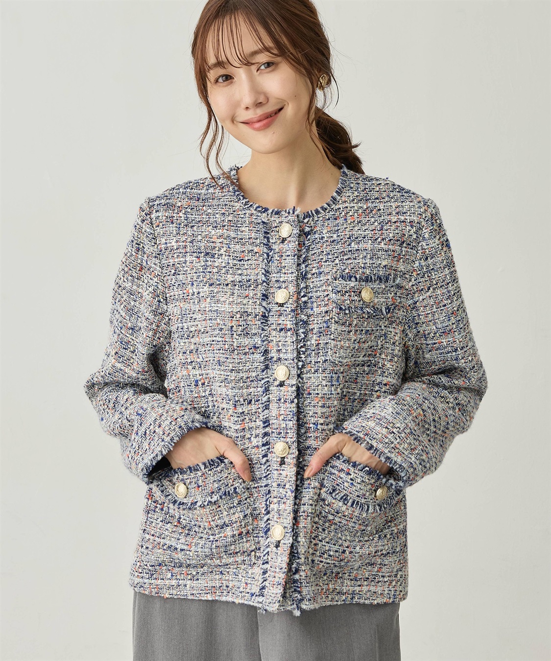 Petit Honfleur ツイードジャケット_variation_1