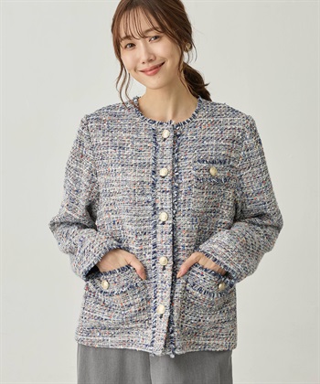 ツイードジャケット(ネイビー-9号)