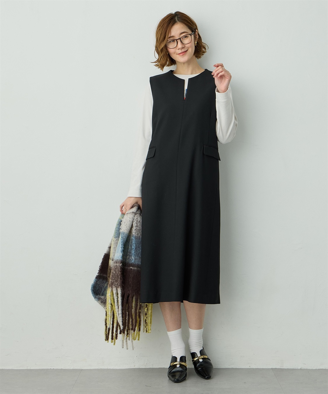 Petit Honfleur キーネックジャンパースカート_main