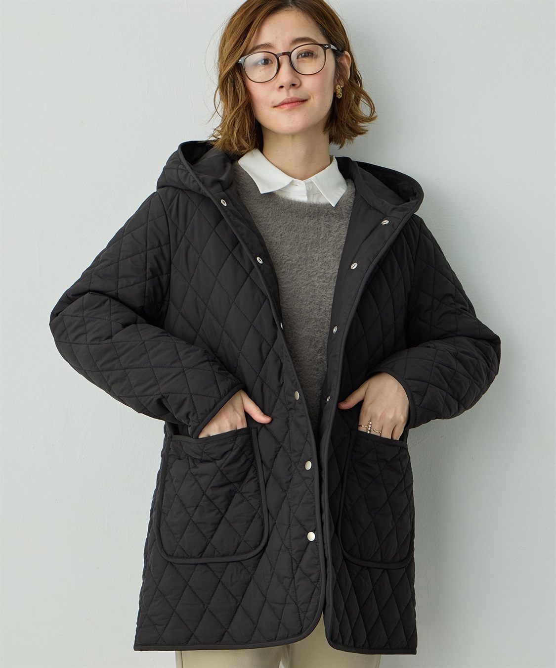 Petit Honfleur フード付き中綿コート_variation_1