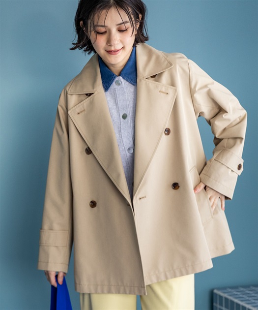 ハーフトレンチコート【はっ水・花粉が落ちやすい】