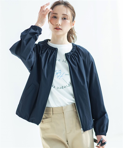 ギャザーショートブルゾン【はっ水】