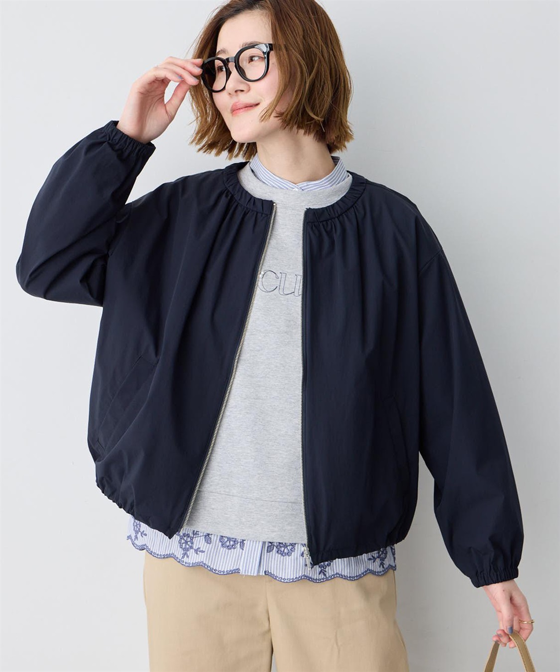 Petit Honfleur ギャザーショートブルゾン_main