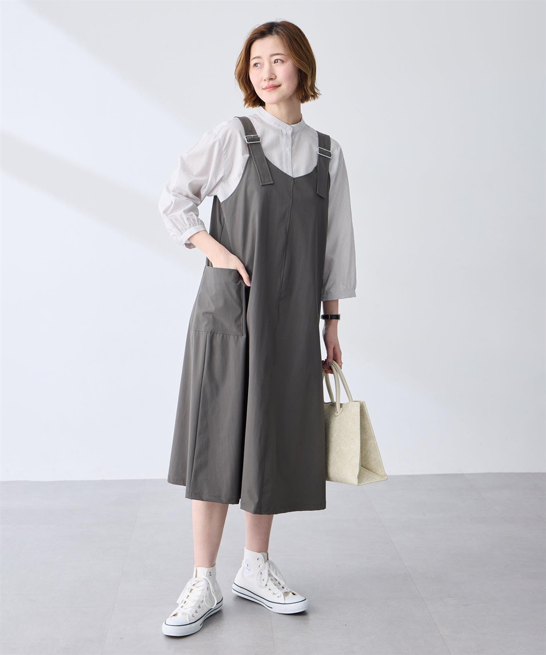 Petit Honfleur カーゴ風ジャンパースカート【はっ水】_variation_1