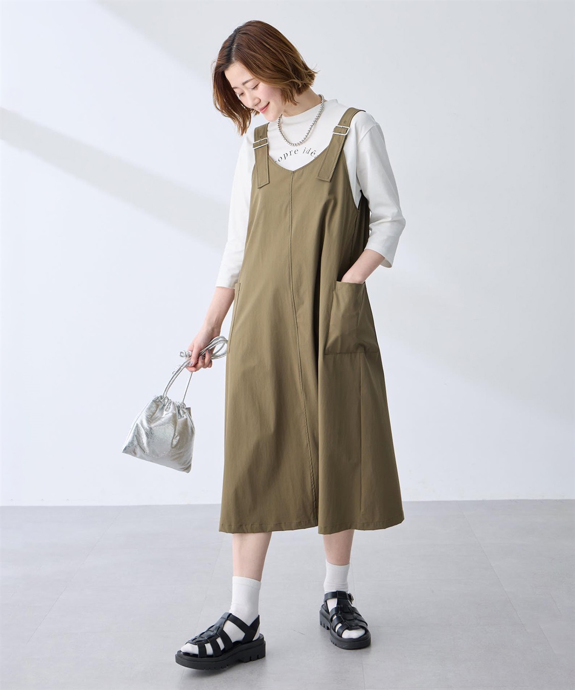 Petit Honfleur カーゴ風ジャンパースカート【はっ水】_variation_2