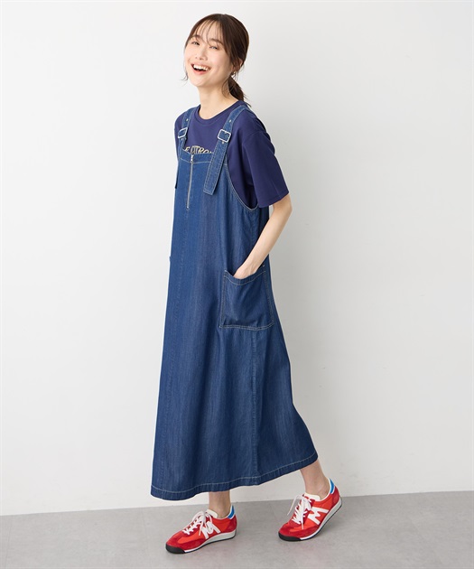 デニムカーゴジャンパースカート