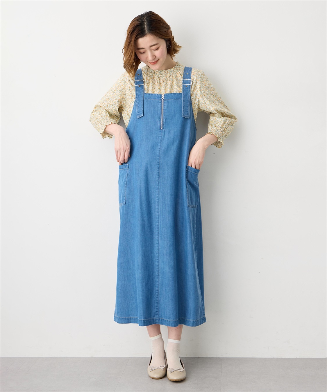 Petit Honfleur デニムカーゴジャンパースカート_variation_1