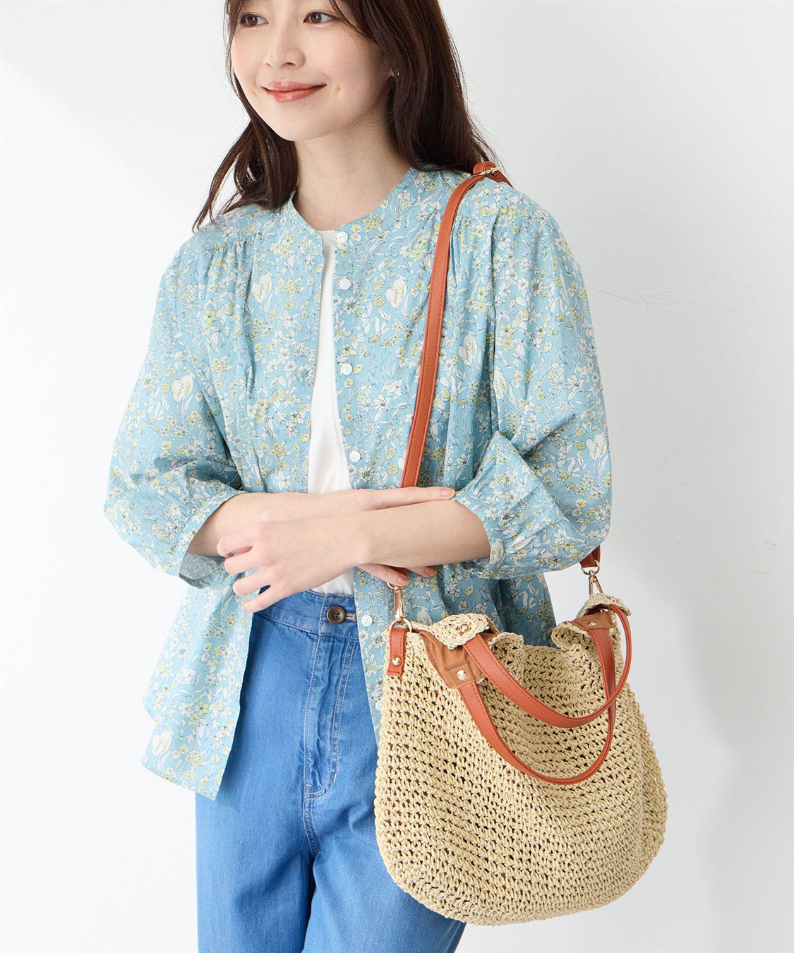 Petit Honfleur 配色編みバッグ_main