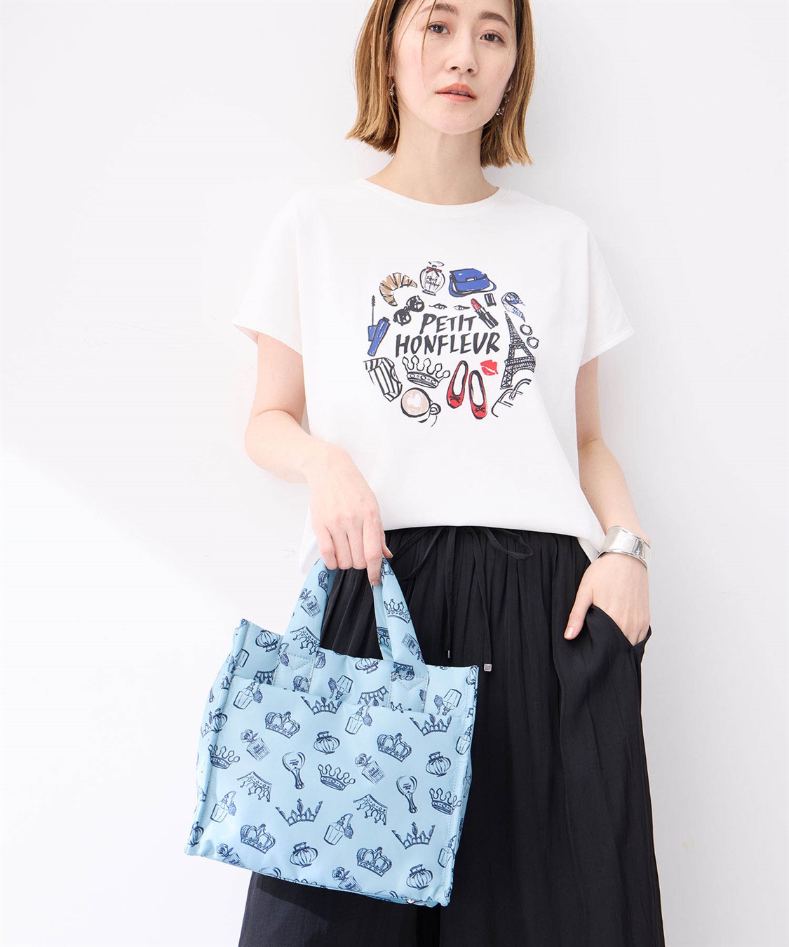 Petit Honfleur ロゴプリント２WAYバッグ_variation_2