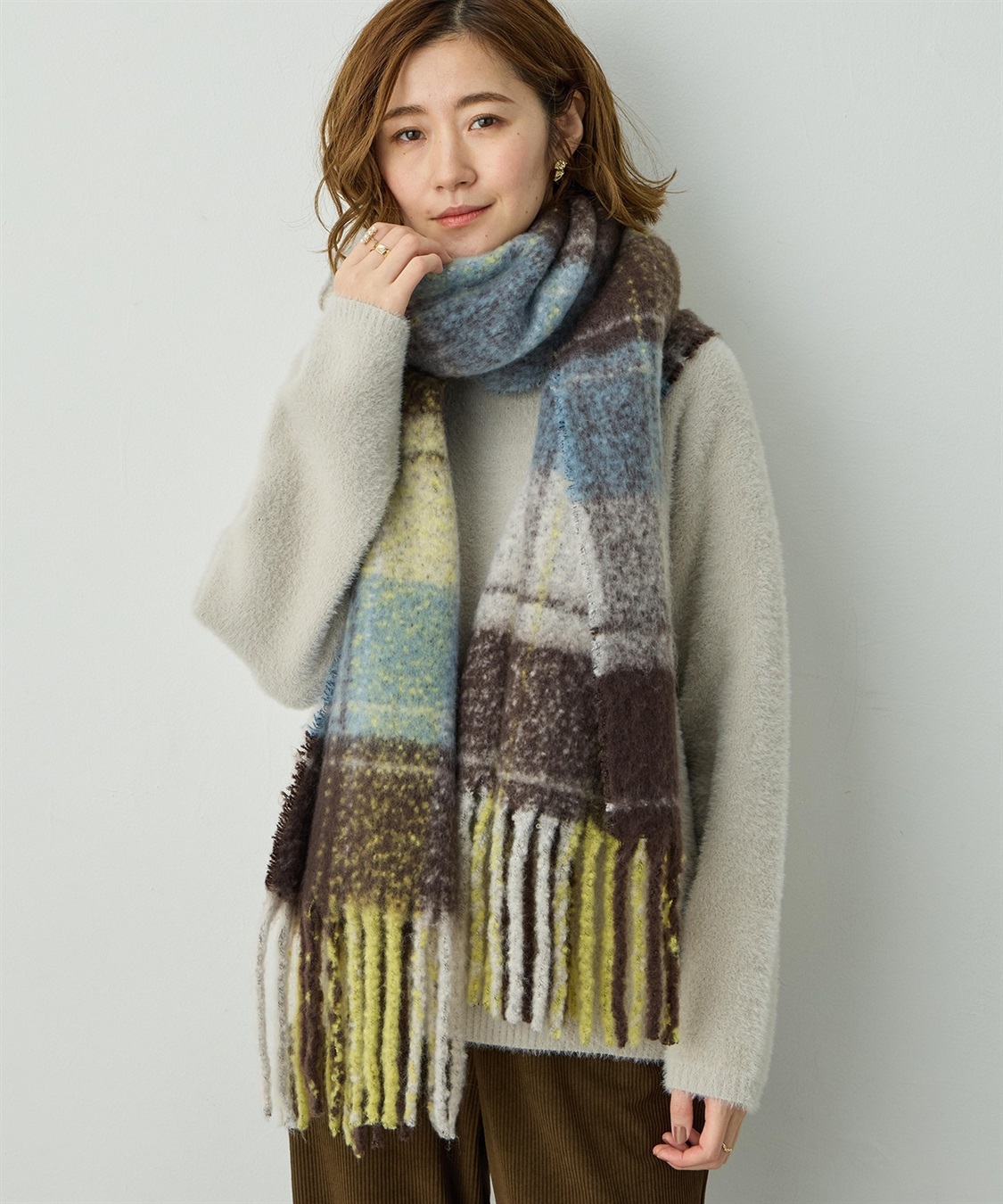 Petit Honfleur チェック柄マフラー_variation_1