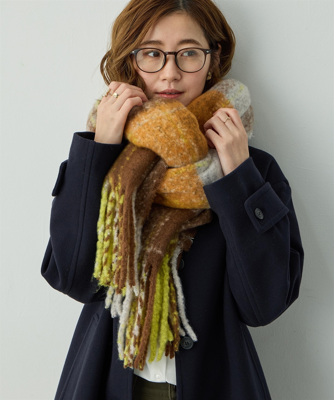 Petit Honfleur チェック柄マフラー_variation_2