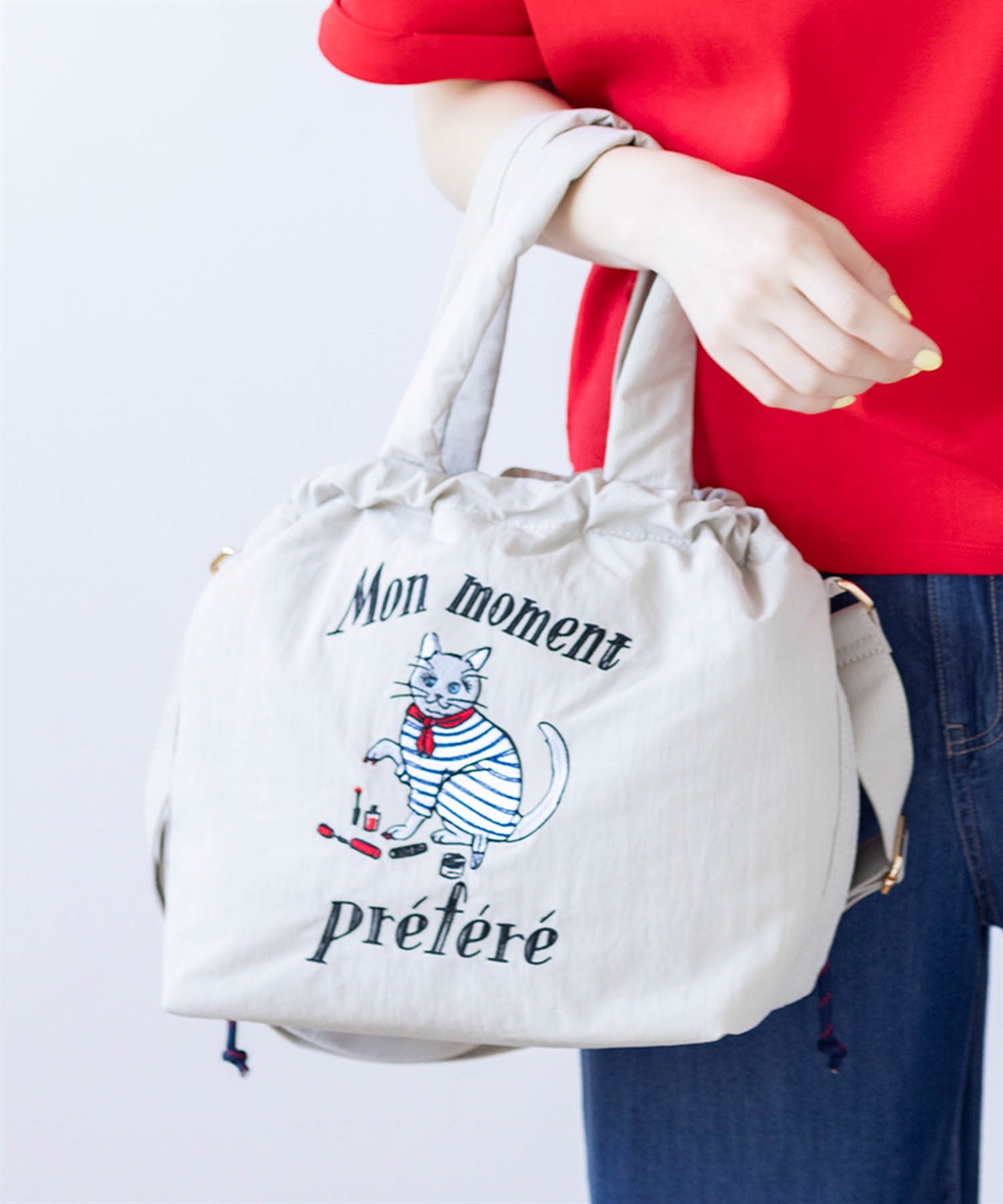 Petit Honfleur 【イラストレーターコラボ】猫刺しゅう2WAYトートバッグ_main