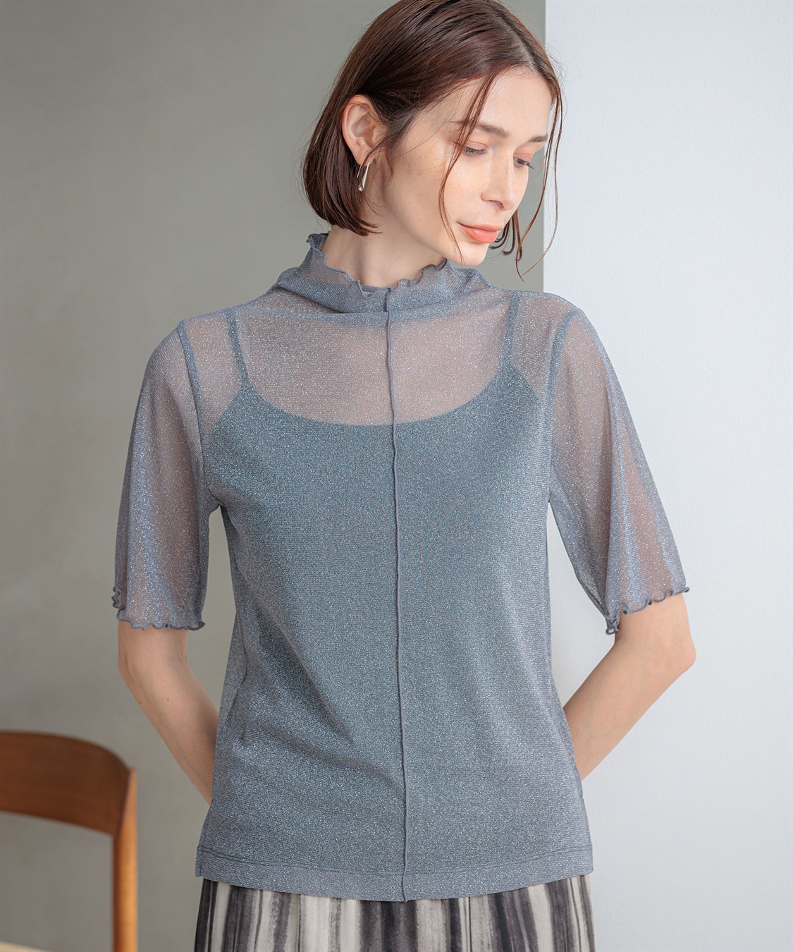 ONE‘S TRUE チュールハイネックプルオーバー_variation_2