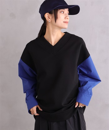 ONE‘S TRUE Vネックスポーティープルオーバー_variationthumb_1