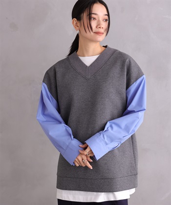 ONE‘S TRUE Vネックスポーティープルオーバー_variationthumb_2