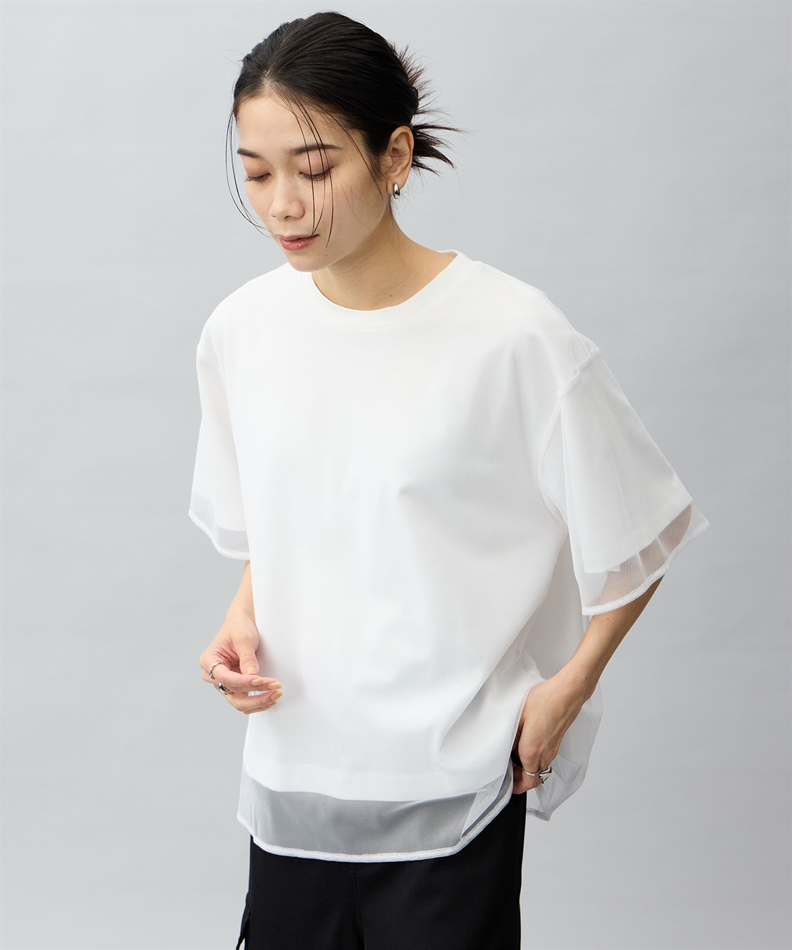 ONE‘S TRUE チュール切り替えTシャツ_variation_2