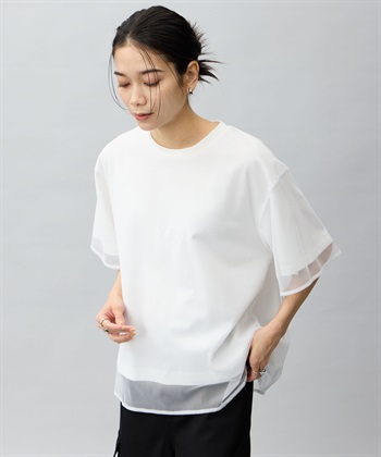 ONE‘S TRUE チュール切り替えTシャツ_variationthumb_2